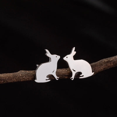 1 Pair Cute Minimalist Dog Cat Flower Polishing Hollow Out 304 Stainless Steel 18K Gold Plated Ear Studs