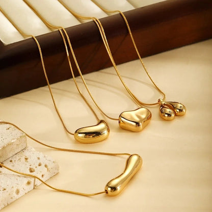 Elegant Glam Geometric Heart Shape Solid Color 304 Stainless Steel Rhinestones Inlay Stainless Steel Necklaces