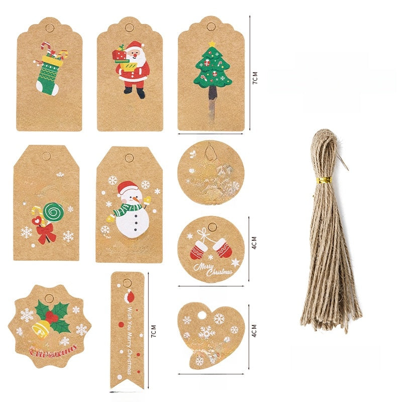 Christmas Fashion Christmas Tree Santa Claus Snowman Kraft Paper Party Hanging Ornaments