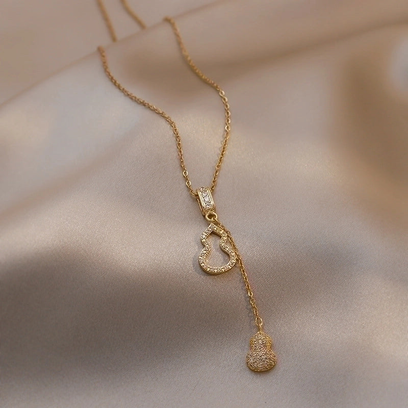 Minimalist Geometric Alloy Titanium Steel Plating Inlay Artificial Pearls Turquoise Rhinestones Necklace