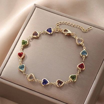 Cute Vintage Style Funny Devil's Eye Heart Shape Butterfly Copper Plating Bracelets