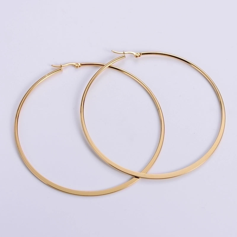 Minimalist Fruit Plating Inlaid Shell Stainless Steel 18K Gold Plated Earrings