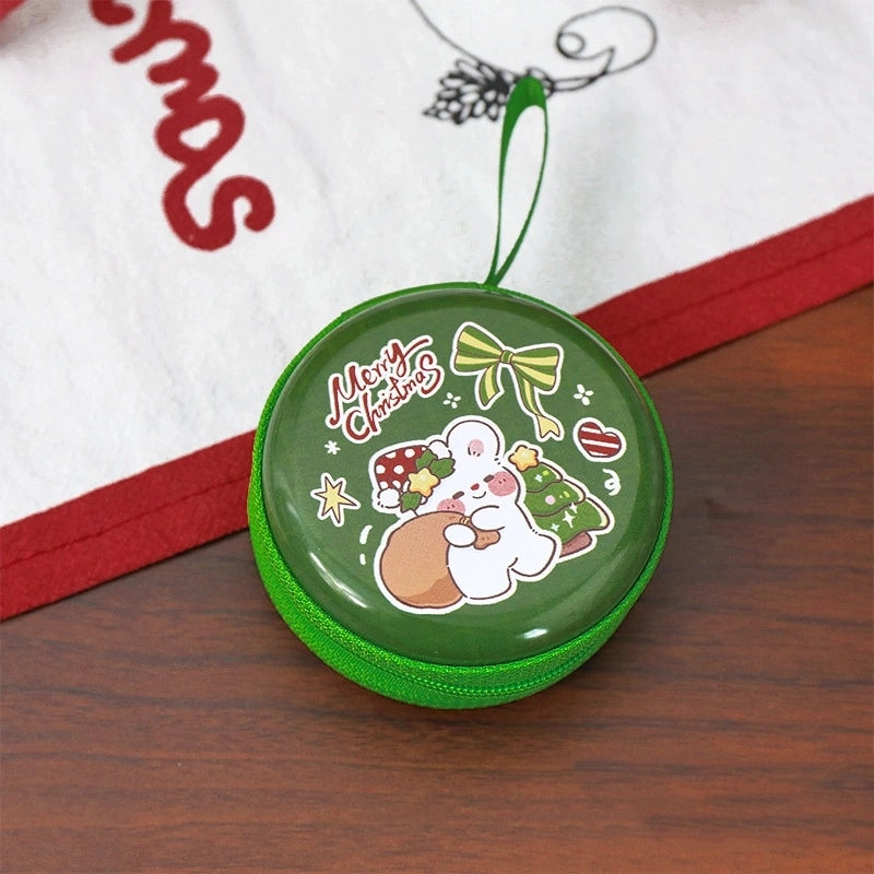 Unisex Animal Christmas Hat Tinplate Zipper Coin Purses