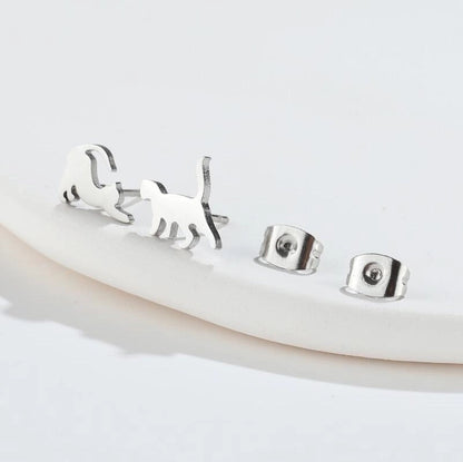 1 Pair Fashion Animal 304 Stainless Steel 18K Gold Plated Ear Studs