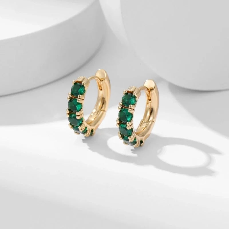 1 Pair Elegant Vintage Style Round Plating Inlay Copper Zircon Gold Plated Hoop Earrings