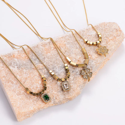 Retro Vintage Droplet Stainless Steel Electroplating Necklaces