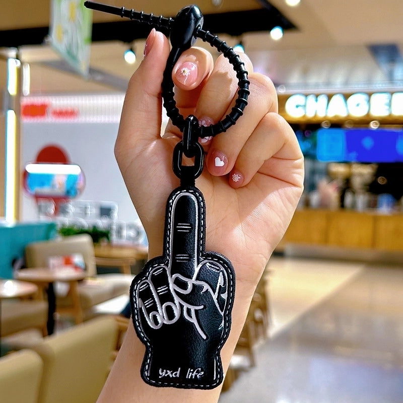 Cute Solid Color Pu Leather Women's Keychain