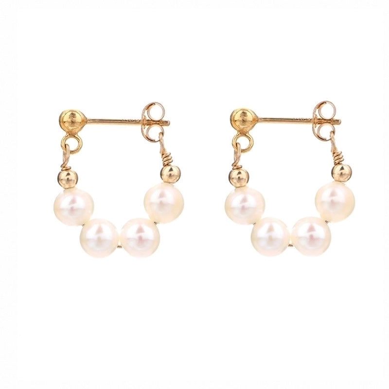 Fashion Geometric Alloy Plating Artificial Pearls Women\'s Earrings 1 Pair