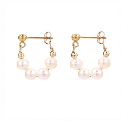 Fashion Geometric Alloy Plating Artificial Pearls Women\'s Earrings 1 Pair