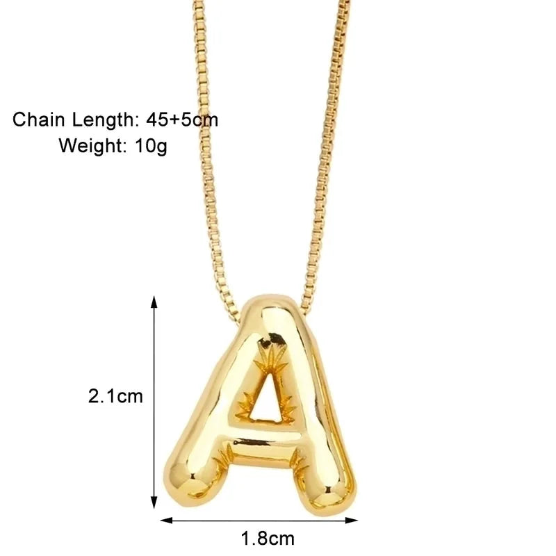 Minimalist Letter Copper Plating 18k Gold Plated Necklace Pendant