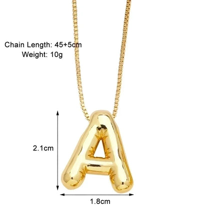 Minimalist Letter Copper Plating 18k Gold Plated Necklace Pendant