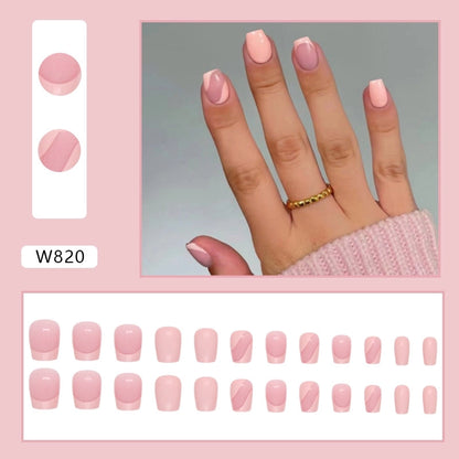 French Style Sweet Solid Color Cartoon Star Butterfly Plastic Nail Patches 1 Set