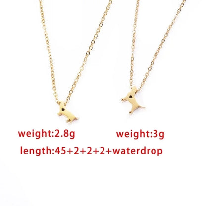 Cute Minimalist Dog Heart Shape 304 Stainless Steel 18K Gold Plated Plating Pendant Necklace