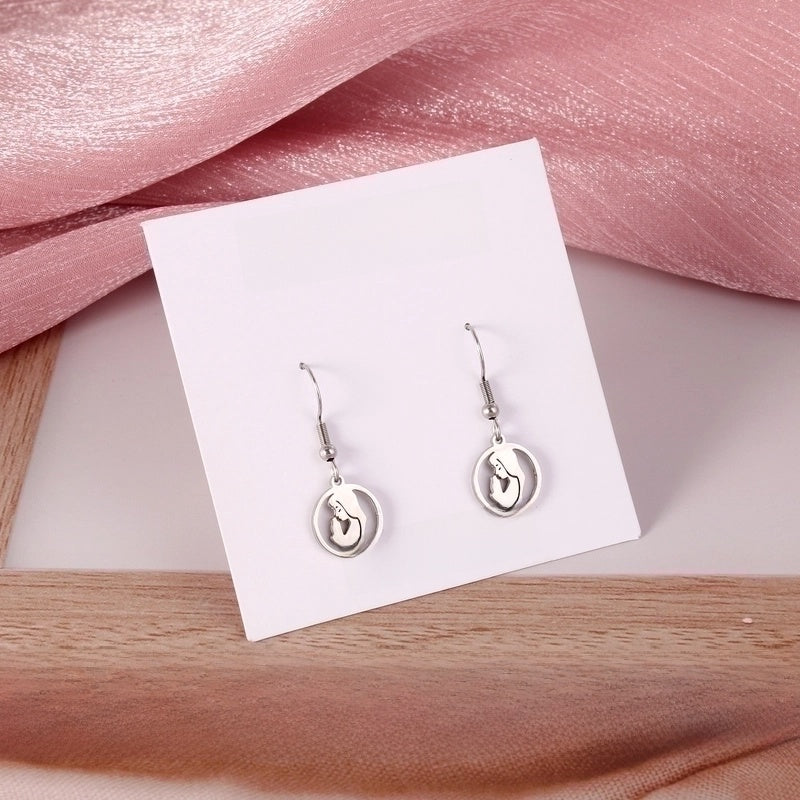 1 Pair Fashion Portrait Polishing 304 Stainless Steel Drop Earrings