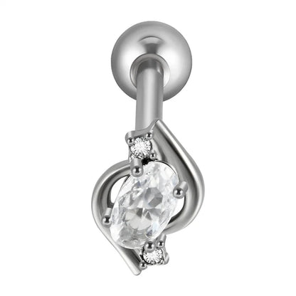 1 Piece Tongue Rings Casual Elegant Vacation Leaf Water Droplets Butterfly 304 Stainless Steel Plating Zircon 18K Gold Plated Tongue Rings