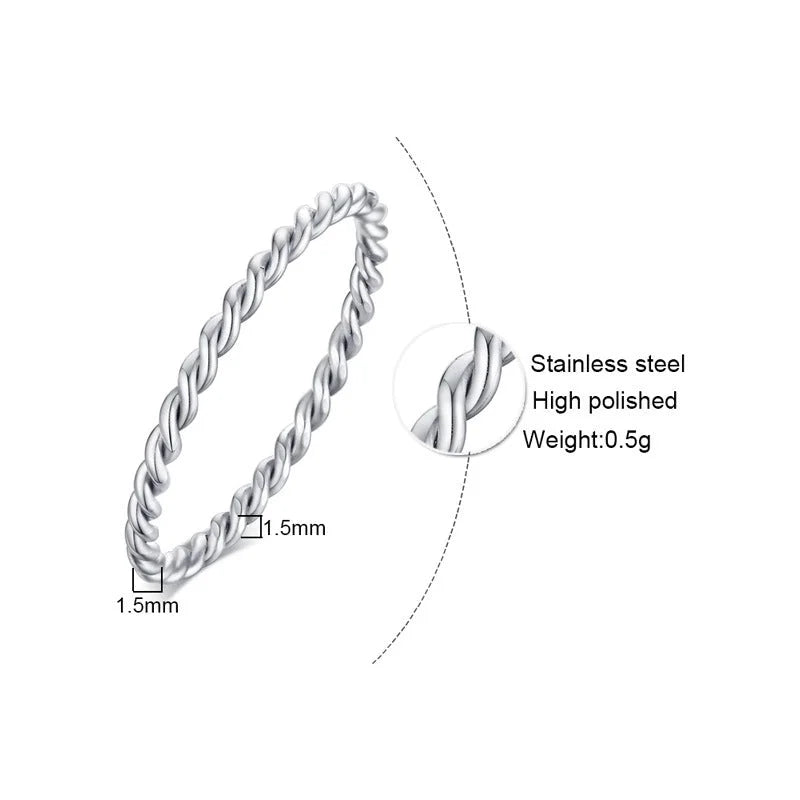 Fashion Geometric 201 Stainless Steel 18K Gold Plated Plating Stainless Steel Rings