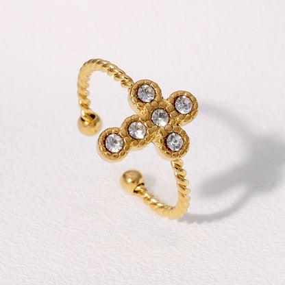 Minimalist Cross Stainless Steel Electroplating Rings