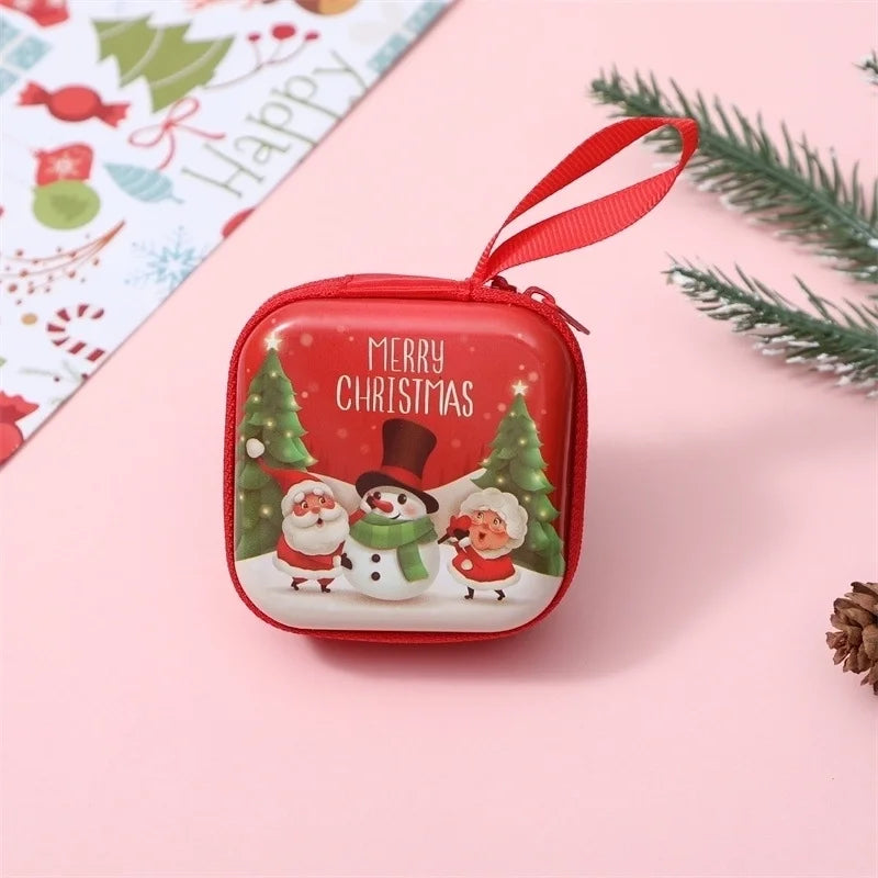 Kid'S Christmas Tree Santa Claus Letter Tinplate Zipper Coin Purses
