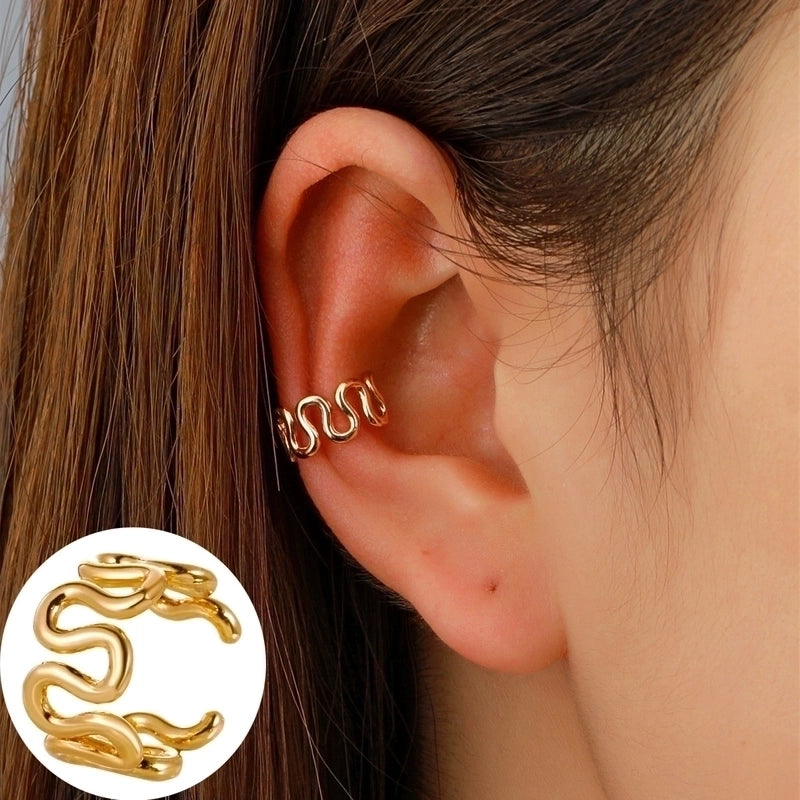 1 Piece Minimalist Commute Geometric Inlay Copper Zircon Ear Cuffs