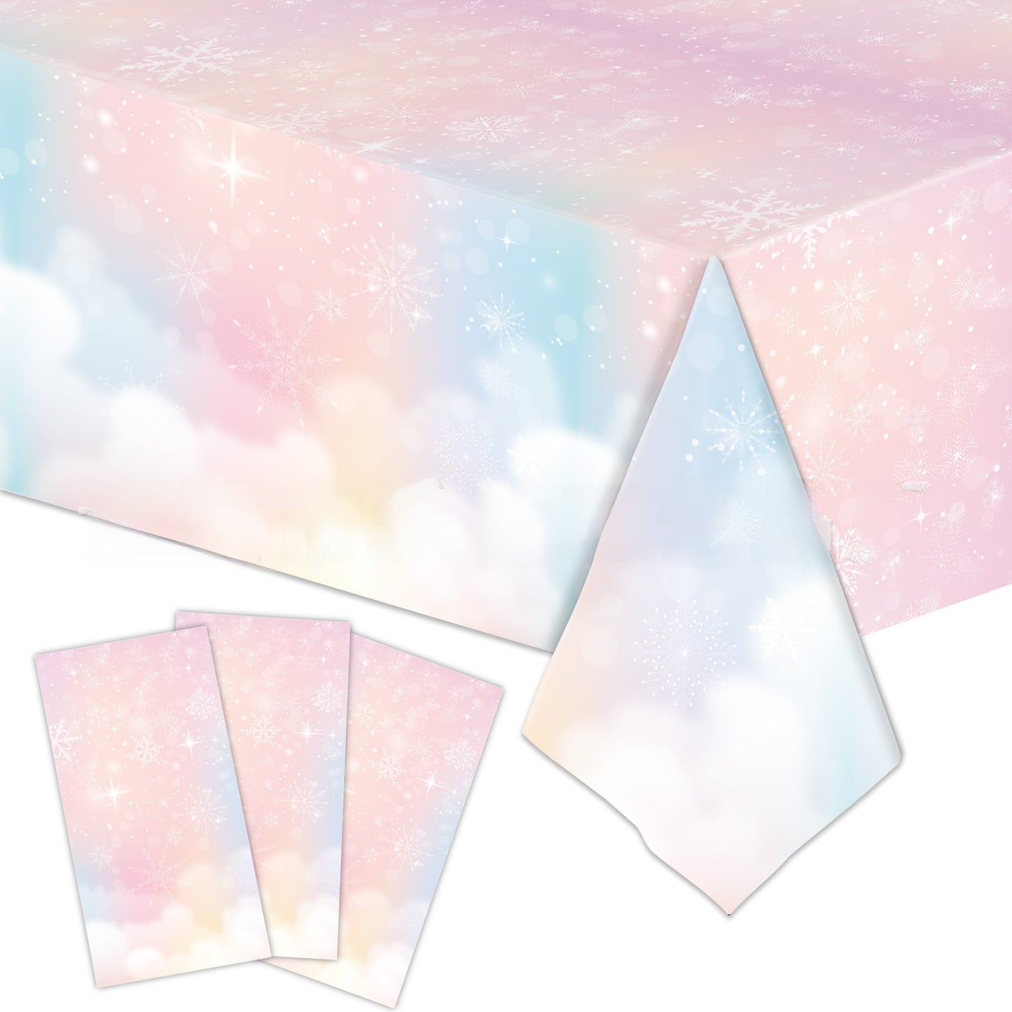 3 Pieces Christmas Tablecloth Holiday Party Tablecloth Christmas Tree Tablecloth Red And Green Christmas Theme Tablecloth Table Cover