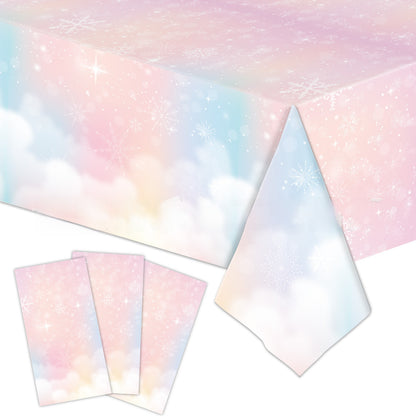 3 Pieces Christmas Tablecloth Holiday Party Tablecloth Christmas Tree Tablecloth Red And Green Christmas Theme Tablecloth Table Cover