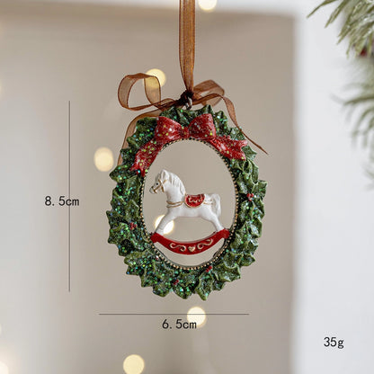 Christmas Elegant Minimalist Heart Shape Resin Holiday Banquet Travel Hanging Ornaments Decorations Hanging Ornaments