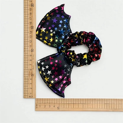 Halloween Hair Accessories Party Bat Bow Large Intestine Hair Ring Style Women Personalized Holiday Hair Accessories For Women