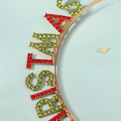 Christmas IG Style Women's Letter Alloy Inlay Rhinestones Hair Band