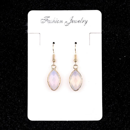 1 Pair Vintage Style Classic Style Geometric Polishing Artificial Crystal Semi-precious Stone Tiger Eye Drop Earrings