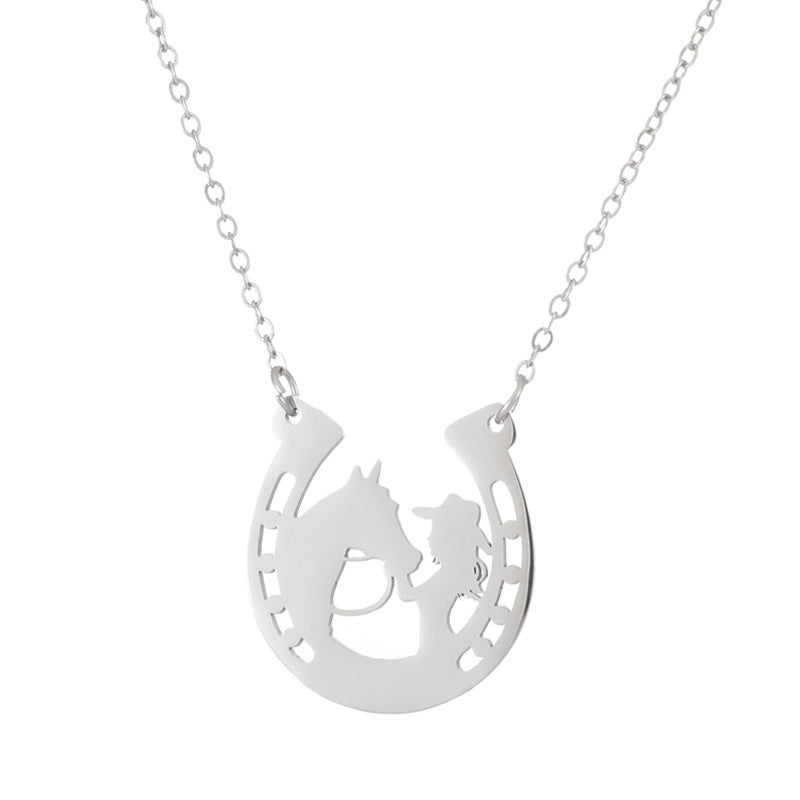 Cartoon Style Human Animal 304 Stainless Steel Titanium Steel Gold Plated Plating Necklace