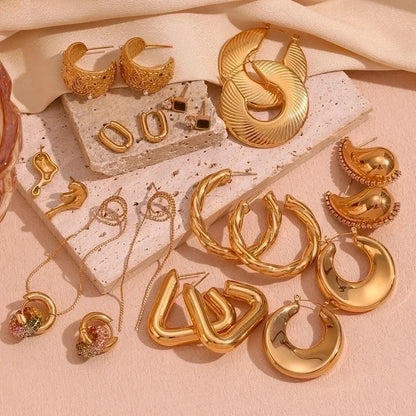 1 Pair Minimalist Classic Style Solid Color Plating 304 Stainless Steel Rhinestones 18K Gold Plated Ear Studs