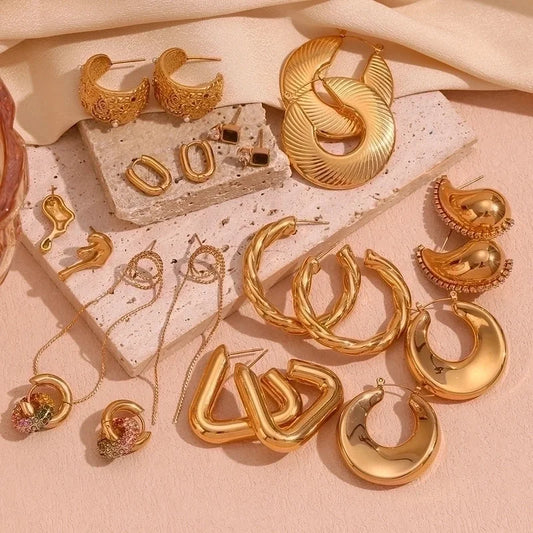 1 Pair Minimalist Classic Style Solid Color Plating 304 Stainless Steel Rhinestones 18K Gold Plated Ear Studs