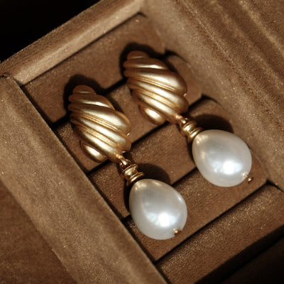 2 Pieces Mid-century Modern Round Geometric Copper Electroplating Earrings