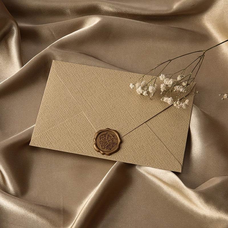 Linen Envelope Letter Paper Set Retro Love Letter Chinese Style Cowhide Special Paper Invitation Postcard Fire Paint Envelope