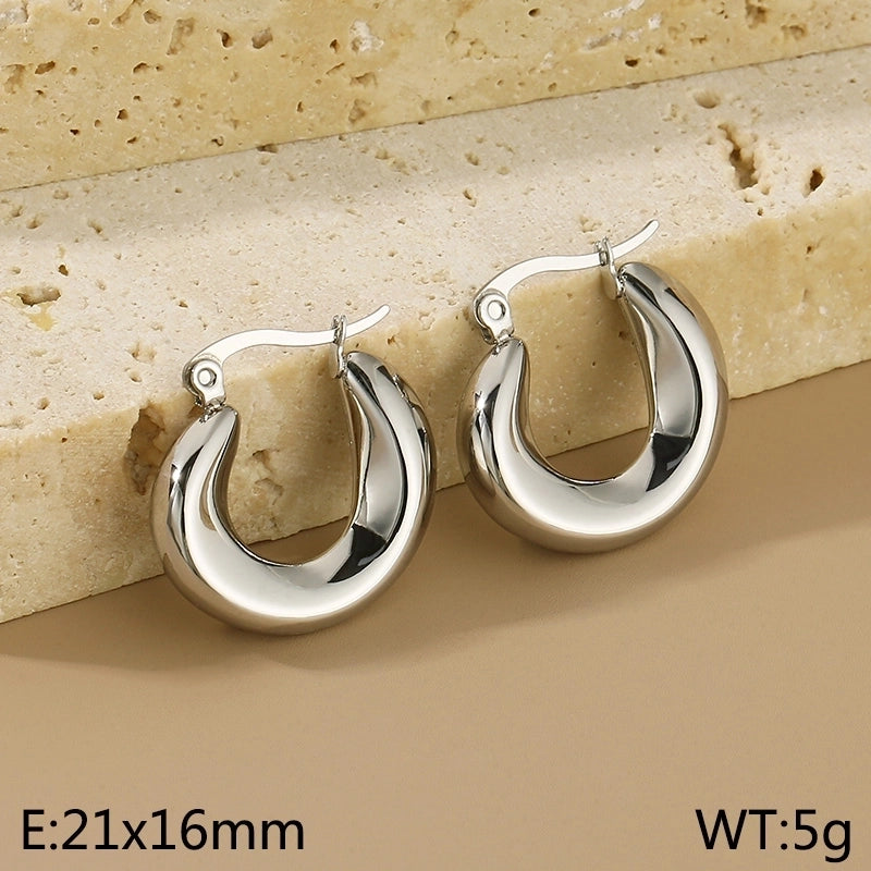1 Pair Minimalist Geometric 304 Stainless Steel 18K Gold Plated Earrings Ear Studs