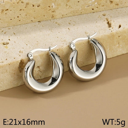 1 Pair Minimalist Geometric 304 Stainless Steel 18K Gold Plated Earrings Ear Studs