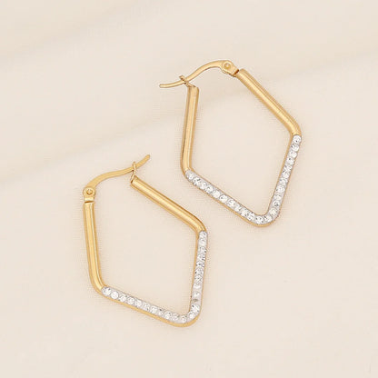Fashion Heart Geometric Droplet Stainless Steel Electroplating Earrings