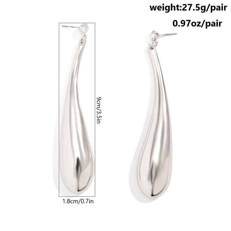 1 Pair Minimalist Oversized Geometric Copper 18k Gold Plated Drop Earrings