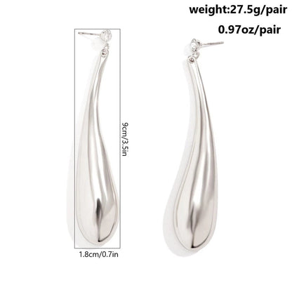 1 Pair Minimalist Oversized Geometric Copper 18k Gold Plated Drop Earrings