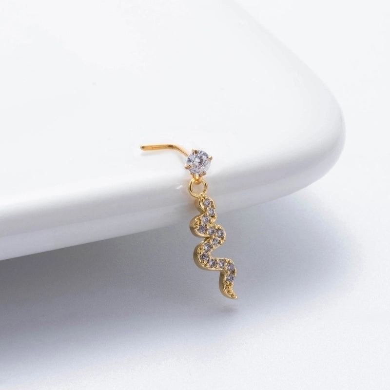 1 Piece Nose Rings & Studs Basic Classic Style Heart Shape Flower Butterfly 316L Stainless Steel Copper Plating Inlay Zircon