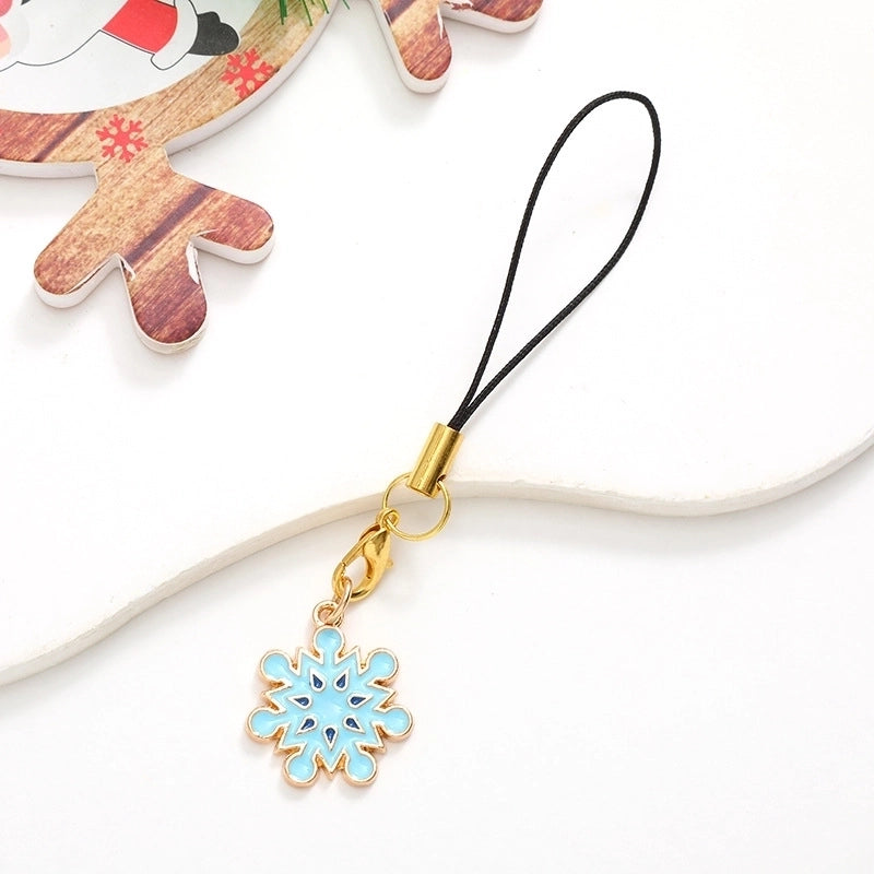 Cute Christmas Tree Snowman Snowflake Alloy Plating Christmas Bag Pendant Mobile Phone Chain