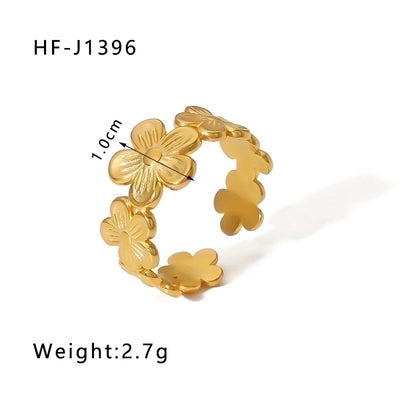 Stainless Steel 18K Gold Plated Modern Style Plating Geometric Open Rings
