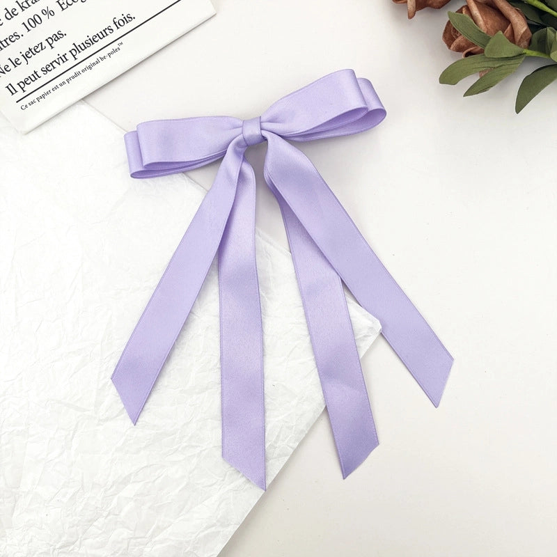 Korean Style Double-layer Bow Ribbon Hairclip Women's Ballet Girl Side Clip Back Head Top Simple Hair Accessories