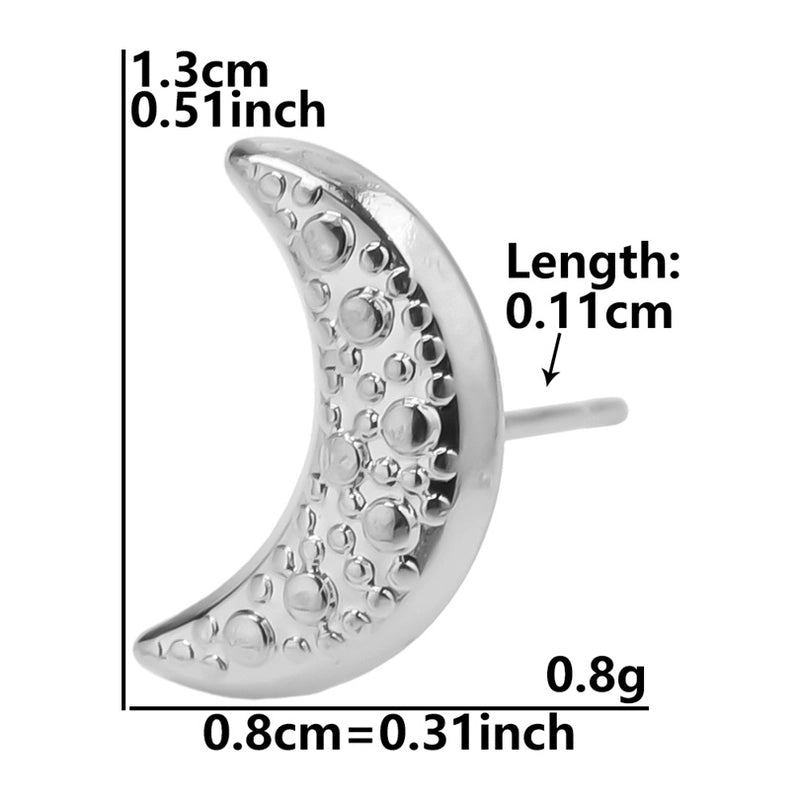 1 Pair Minimalist Round Star Plating 304 Stainless Steel 18K Gold Plated Ear Studs