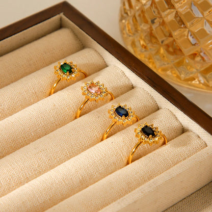 IG Style Open Ring Circle Geometric Stainless Steel Electroplating Rings