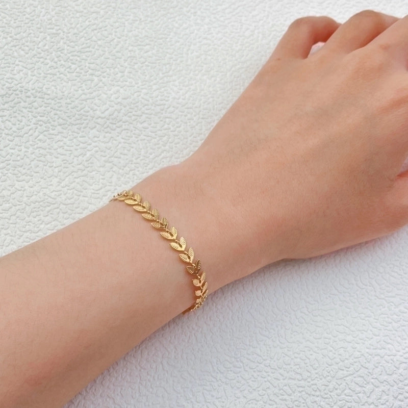 Minimalist Geometric Stainless Steel Plating Inlay Artificial Pearls Bracelets