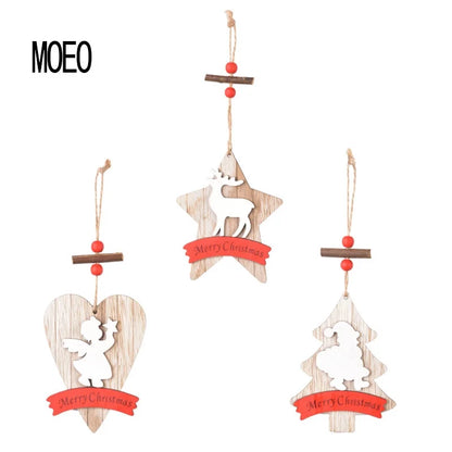 Christmas Cute Christmas Tree Angel Elk Wood Party Festival Hanging Ornaments