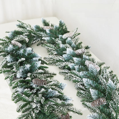 Christmas Decorative Dense Flocked Snowflake Vine Hotel Mall Window Display Doorway Stair Handrail Arrangement