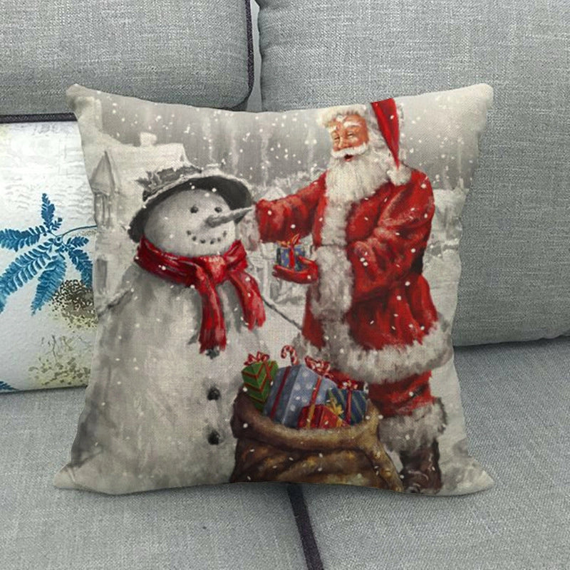 Christmas Nordic Style Modern Style Classic Style Christmas Tree Santa Claus Dog Linen Pillow Cases Couch & Sofa Decor