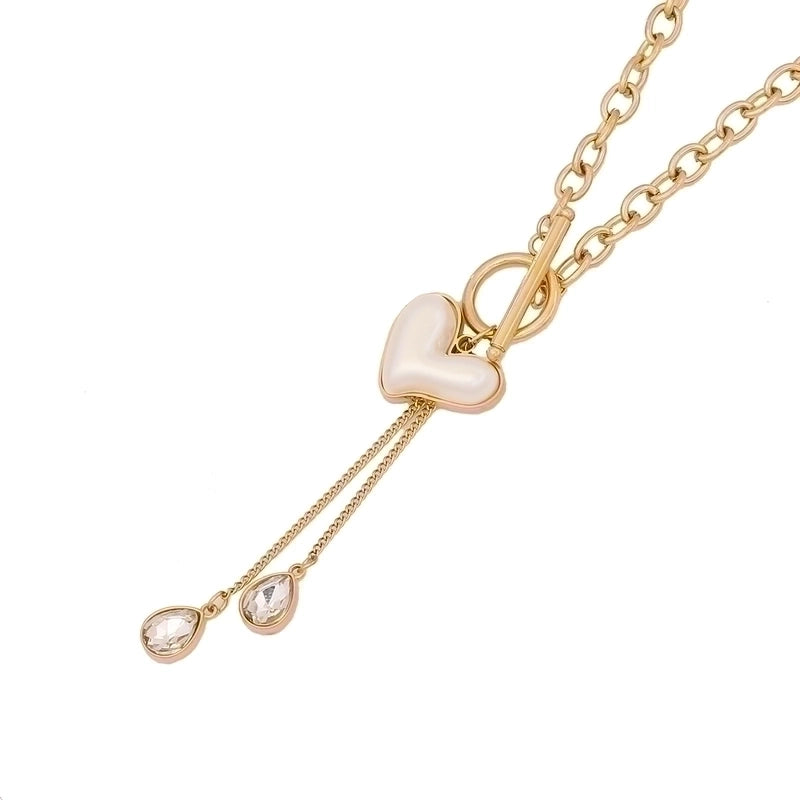 Minimalist Commute Heart Shape 304 Stainless Steel Copper Plating 18K Gold Plated Zircon Pendant Necklace